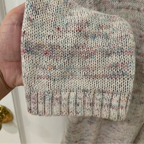 J. Jill Speckle Open Knit One Button Cardigan Size Petite Large Coastal Grandma - Picture 3 of 12